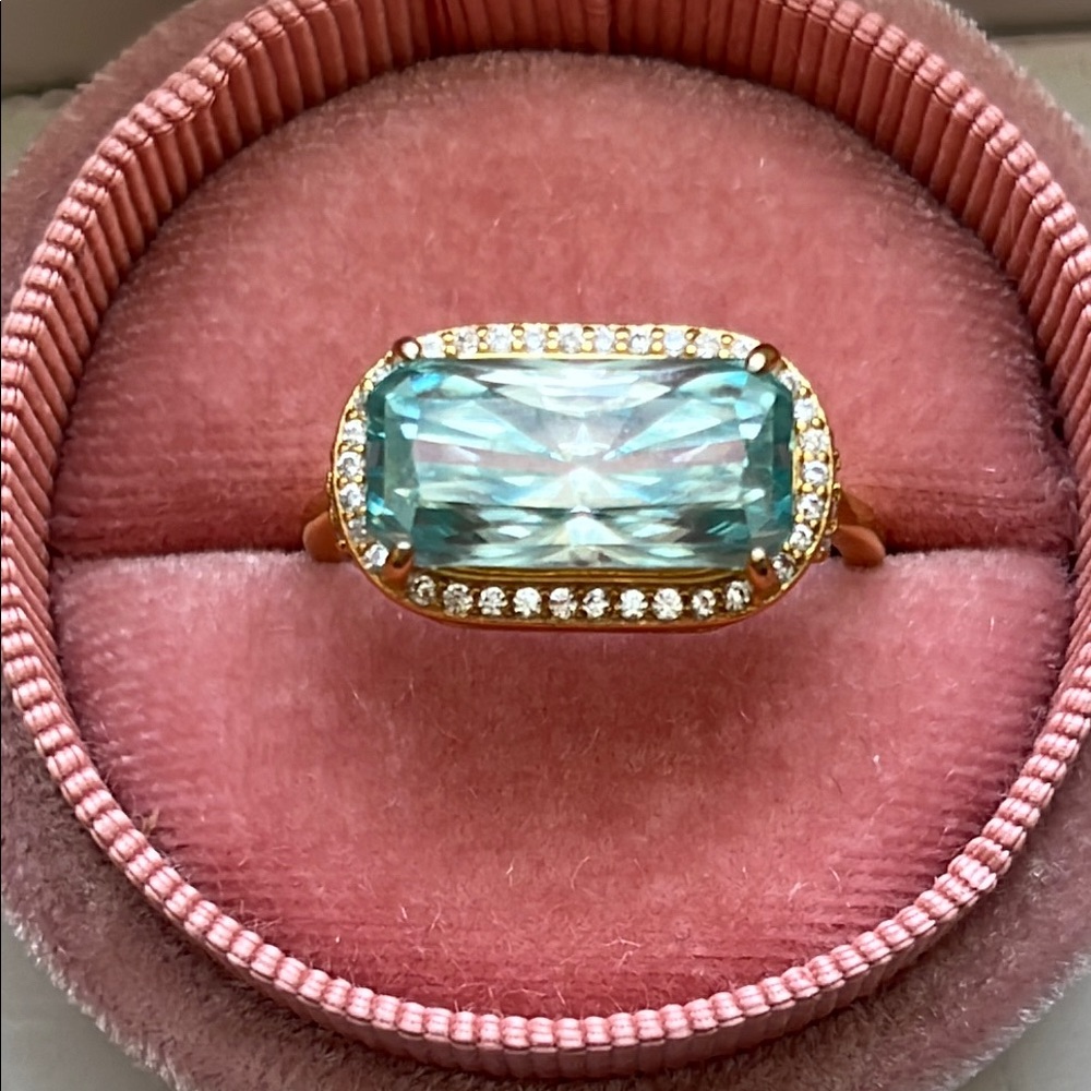 Elegant Gold and Blue Gemstone Ring